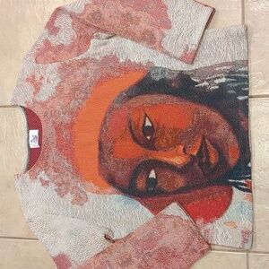 Bblacc Studios Unique Wearable Art Handmade Haitian Tapestry Sweater Size Large